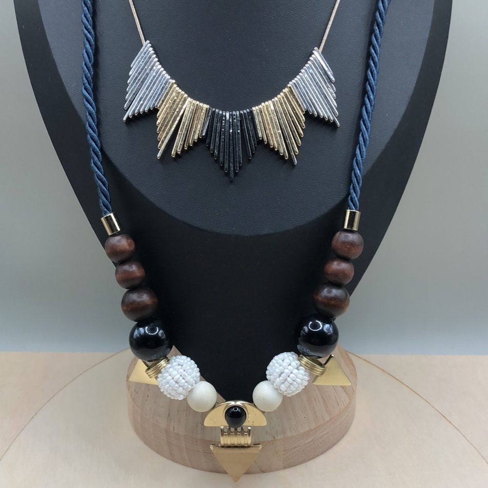 Cyrated bundle Ann Taylor And Loft necklaces layered look dressy statement.
